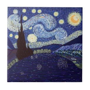 Vincent Van Gogh Stil Starry Night and Lake Fliese