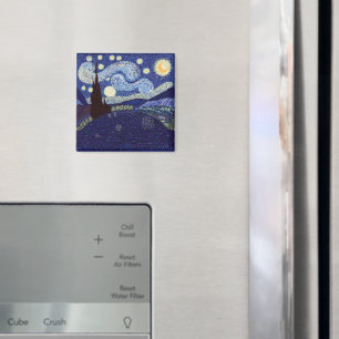 Vincent Van Gogh Stil Starry Night and Lake Magnet