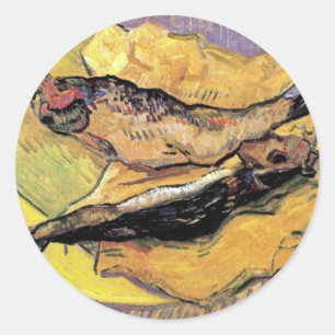 Vincent Van Gogh - Still Life Bloaters Fine Art Runder Aufkleber
