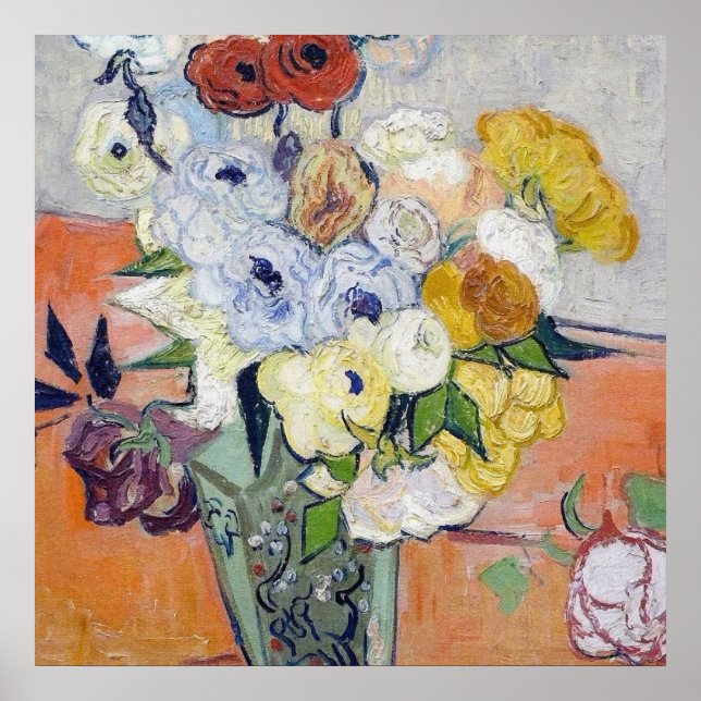 Vincent Van Gogh - Still Life - Japanische Vase Poster (Vorne)