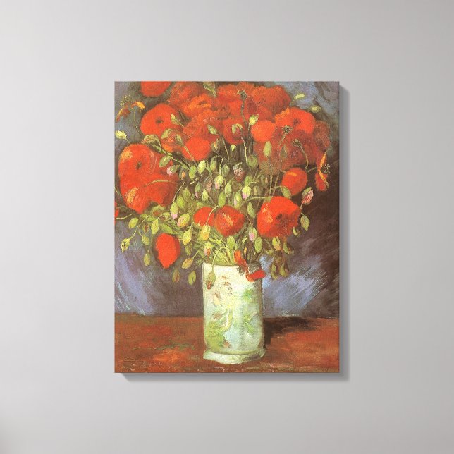 Vincent van Gogh Still Life Vase mit roten Pfoten Leinwanddruck (Vorderseite)
