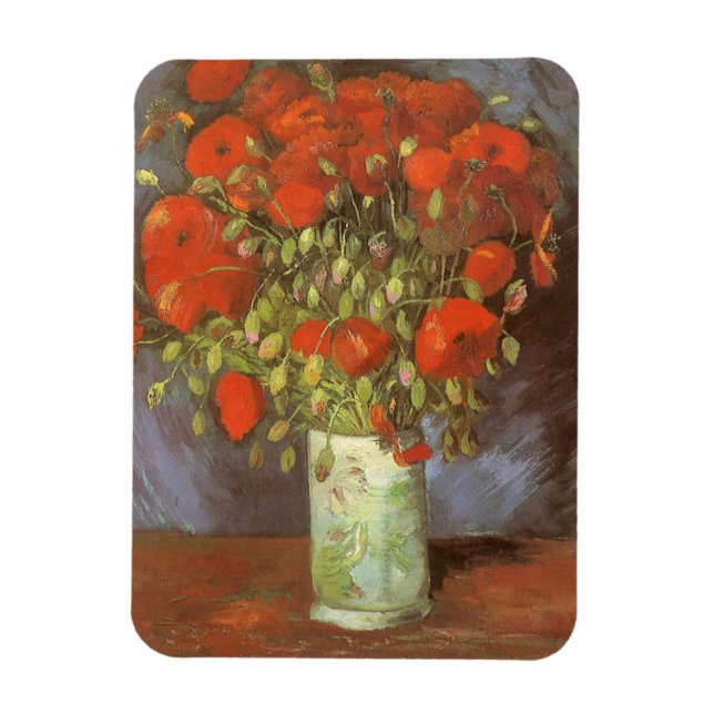 Vincent van Gogh Still Life Vase mit roten Pfoten Magnet (Vertikal)