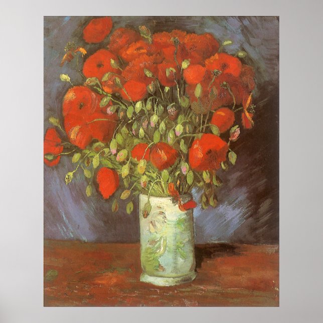 Vincent van Gogh Still Life Vase mit roten Pfoten Poster (Vorne)