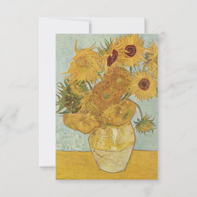 Vincent van Gogh Still Life Vase mit Sonnenblumen  Dankeskarte (Vorderseite)