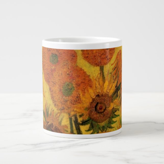 Vincent van Gogh Still Life Vase w 15 Sonnenblumen Jumbo-Tasse (Vorderseite)