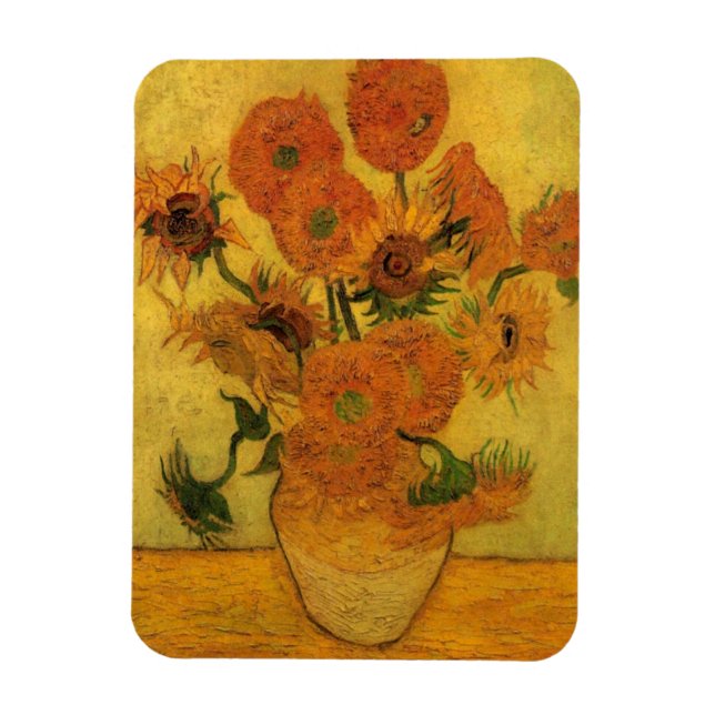 Vincent van Gogh Still Life Vase w 15 Sonnenblumen Magnet (Vertikal)