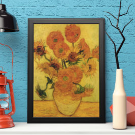 Vincent van Gogh Still Life Vase w 15 Sonnenblumen Poster