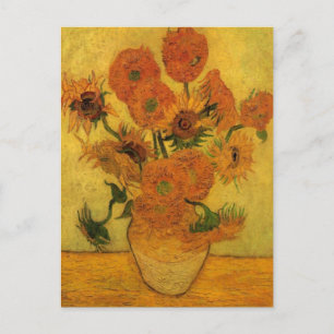 Vincent van Gogh Still Life Vase w 15 Sonnenblumen Postkarte