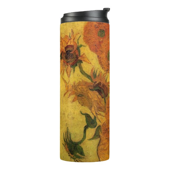 Vincent van Gogh Still Life Vase w 15 Sunflowers Thermosbecher (Nach links gedreht)