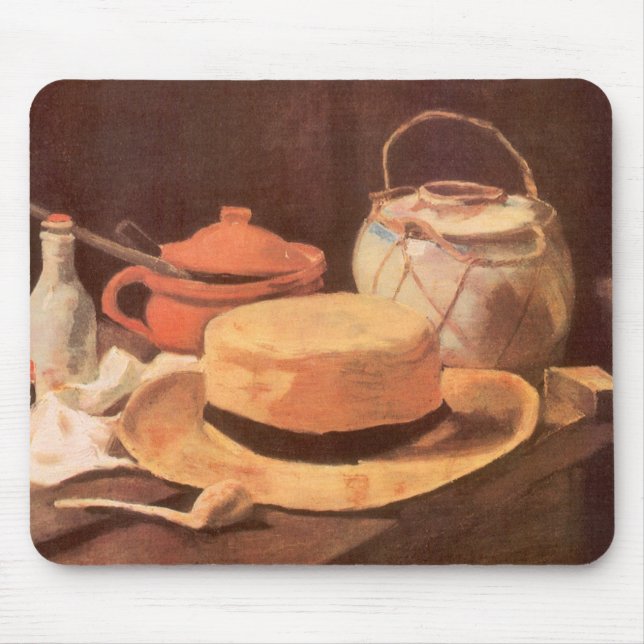 Vincent van Gogh - Still Life w Yellow Straw Hat Mousepad (Vorne)