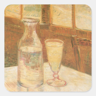 Vincent van Gogh - Stilleben mit Absinth Quadratischer Aufkleber