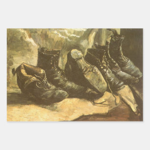 Vincent van Gogh - Stillleben Drei Paar Schuhe Geschenkpapier Set