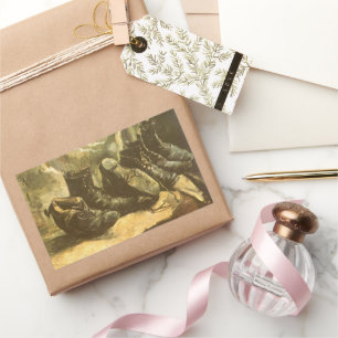 Vincent van Gogh - Stillleben Drei Paar Schuhe Rechteckiger Aufkleber