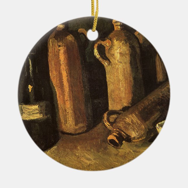 Vincent van Gogh - Stillleben mit 4 Steinflaschen Keramikornament (Vorne)