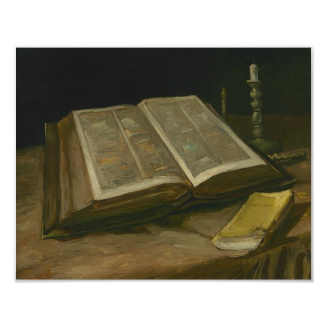 Vincent van Gogh - Stillleben mit Bibel Fotodruck (Vorne)