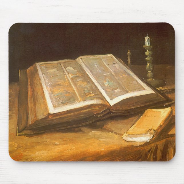 Vincent van Gogh - Stillleben mit Bibel Mousepad (Vorne)