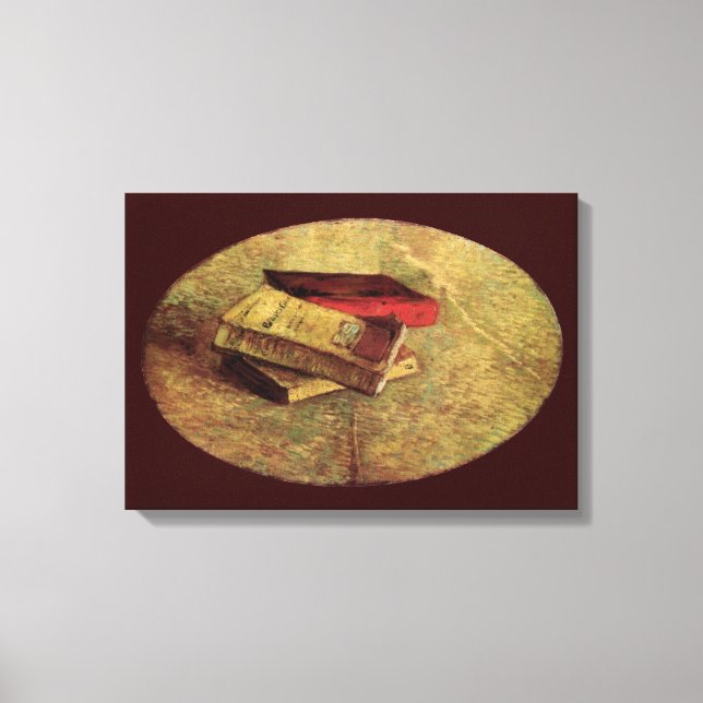 Vincent van Gogh - Stillleben mit drei Büchern Leinwanddruck (Vorderseite)