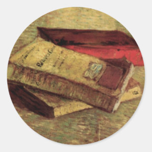 Vincent van Gogh - Stillleben mit drei Büchern Runder Aufkleber