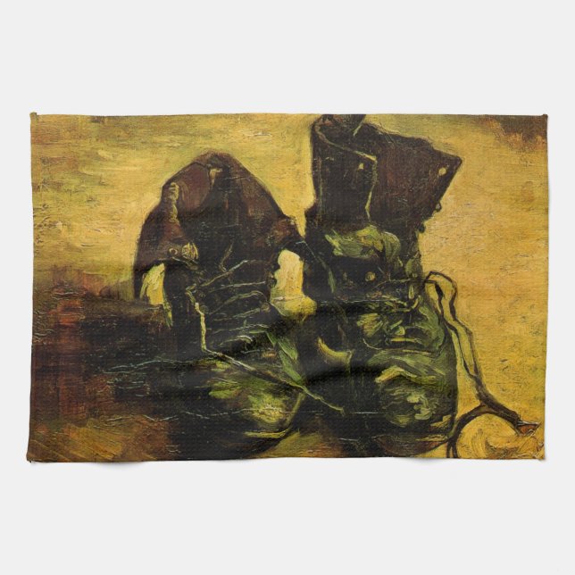 Vincent van Gogh - Stillleben mit einem Paar Schuh Geschirrtuch (Horizontal)