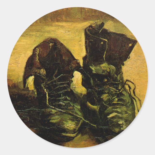 Vincent van Gogh - Stillleben mit einem Paar Schuh Runder Aufkleber (Vorderseite)
