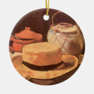 Vincent van Gogh - Stillleben mit gelbem Strohhut Keramik Ornament