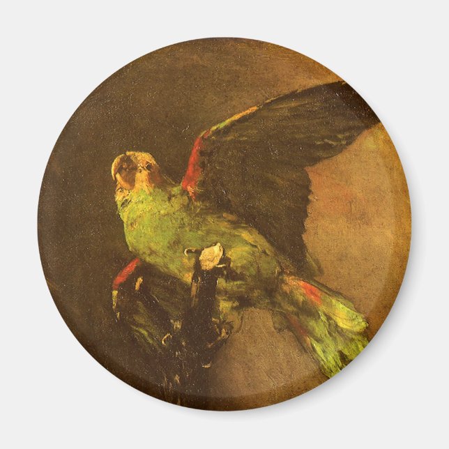 Vincent van Gogh - Stillleben mit grünem Papagei Magnet (Vorne)