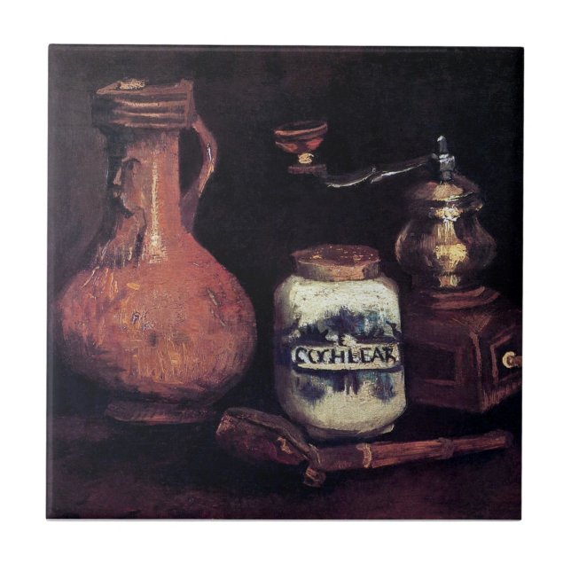 Vincent Van Gogh - Stillleben mit Kaffeemühle Fliese (Vorderseite)