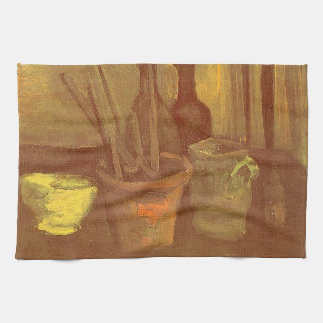 Vincent van Gogh - Stillleben Pinsel in einem Topf Geschirrtuch (Horizontal)