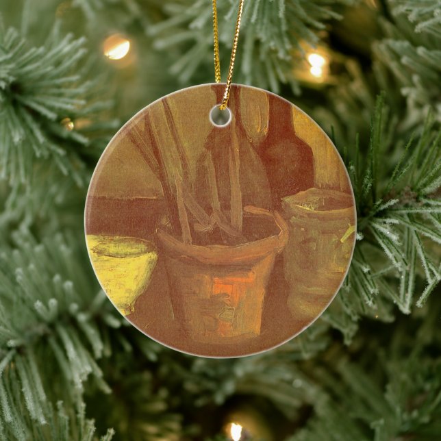 Vincent van Gogh - Stillleben Pinsel in Pot Keramikornament (Baum)