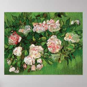 Vincent Van Gogh - Stillleben Rosa Rosen Fine Art Poster