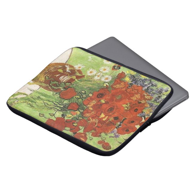 Vincent van Gogh, Stillleben - Rote Mohn... Laptopschutzhülle (Vorne Oben)