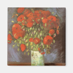 Vincent van Gogh Stillleben Vas mit roten Mohn Magnet