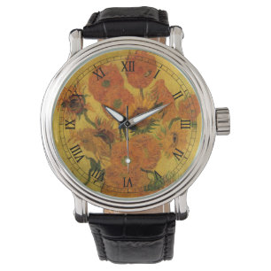 Vincent van Gogh Stillleben Vasen mit 15 Sonnenblu Armbanduhr