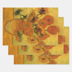 Vincent van Gogh Stillleben Vasen mit 15 Sonnenblu Geschenkpapier Set