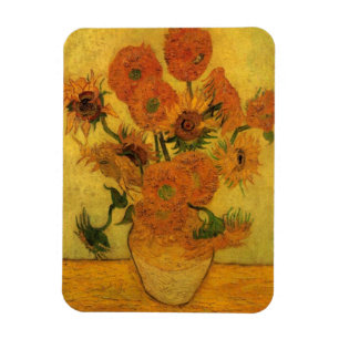 Vincent van Gogh Stillleben Vasen mit 15 Sonnenblu Magnet