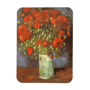 Vincent van Gogh Stillleben Vasen mit roten Mohnbl Magnet
