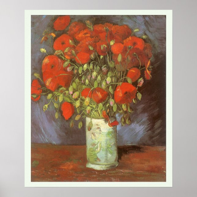 Vincent van Gogh Stillleben Vasen mit roten Mohnbl Poster (Vorne)