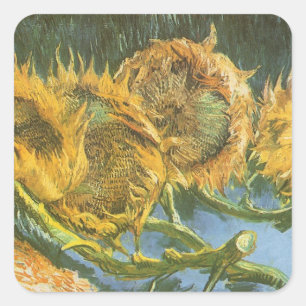 Vincent van Gogh - Stillleben: Vier abgeschnittene Quadratischer Aufkleber