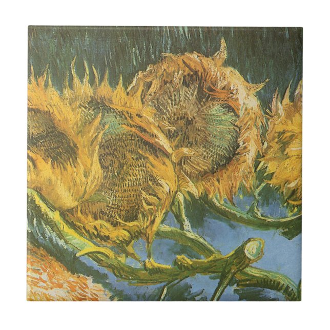 Vincent van Gogh - Stillleben: Vier Schnittblumen Fliese (Vorderseite)