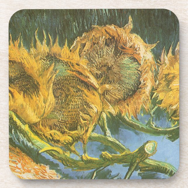 Vincent van Gogh - Stillleben: Vier Schnittblumen Getränkeuntersetzer (Vorderseite)