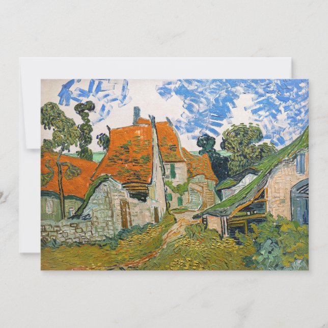 Vincent van Gogh - Straße in Auvers-sur-Oise Dankeskarte (Vorderseite)