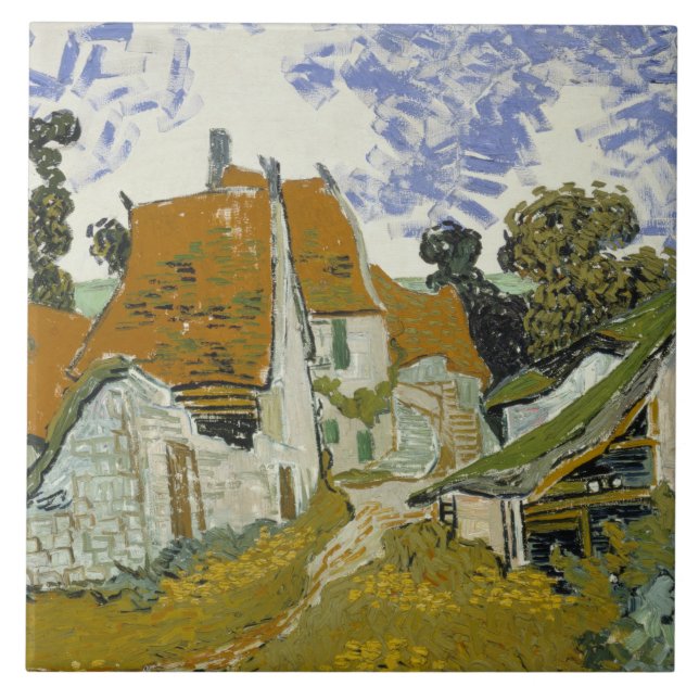 Vincent van Gogh - Straße in Auvers-sur-Oise Fliese (Vorderseite)