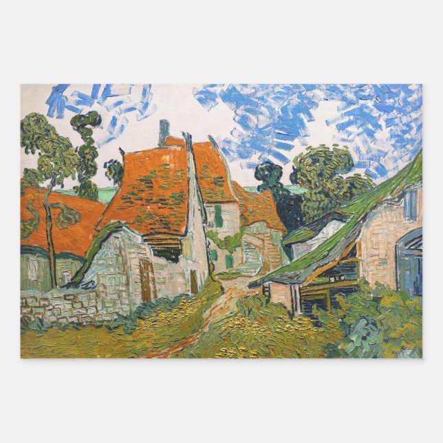 Vincent van Gogh - Straße in Auvers-sur-Oise Geschenkpapier Set (Vorderseite)