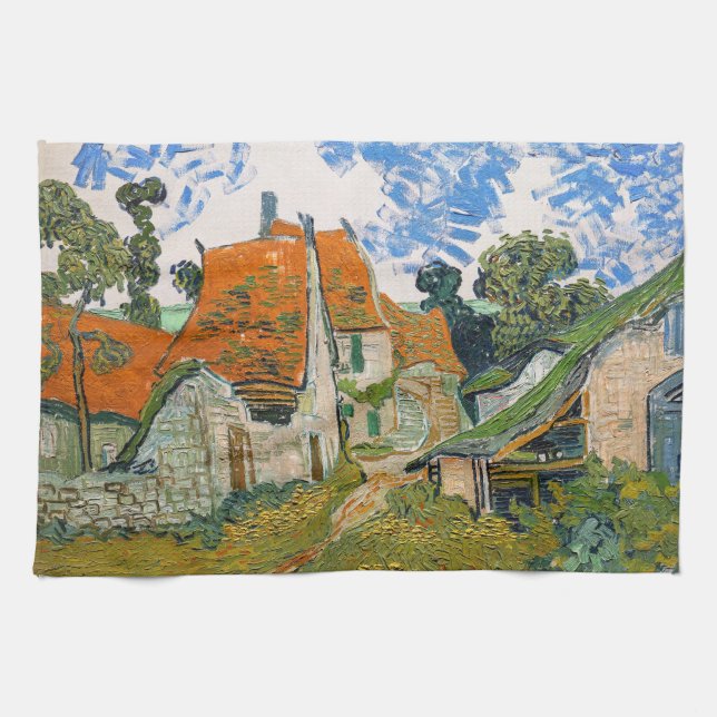 Vincent van Gogh - Straße in Auvers-sur-Oise Geschirrtuch (Horizontal)
