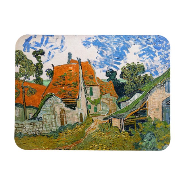 Vincent van Gogh - Straße in Auvers-sur-Oise Magnet (Horizontal)