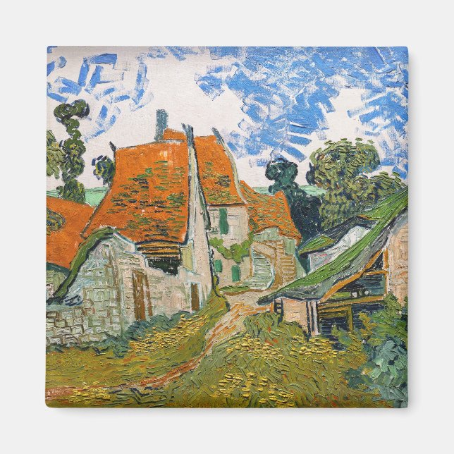 Vincent van Gogh - Straße in Auvers-sur-Oise Magnet (Vorne)