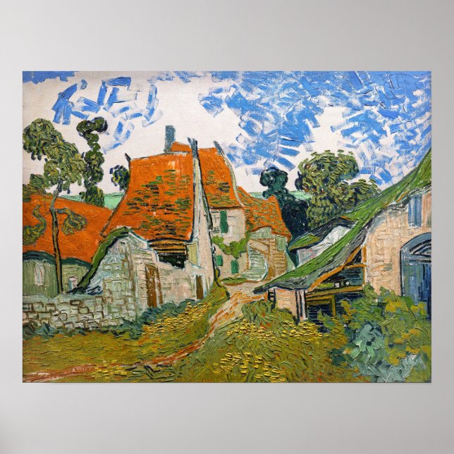 Vincent van Gogh - Straße in Auvers-sur-Oise Poster (Vorne)