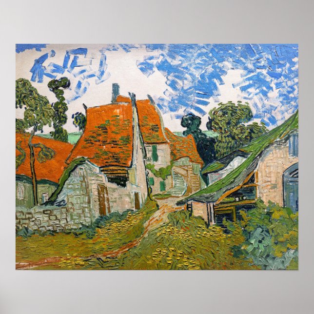 Vincent van Gogh - Straße in Auvers-sur-Oise Poster (Vorne)