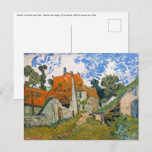 Vincent van Gogh - Straße in Auvers-sur-Oise Postkarte (Vorne/Hinten)