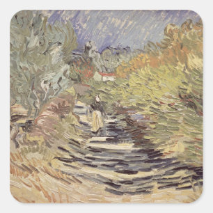 Vincent van Gogh Straße in St. Remy Quadratischer Aufkleber